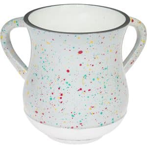Mini Aluminum Brush Painted White with Color Splashes