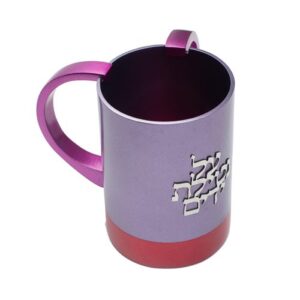נטלה לנטילת ידיים מתכתית במראה מודרני בצבעי סגול ואדום