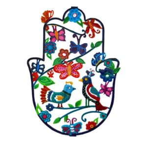 Colorful Hamsa with Birds and Butterflies