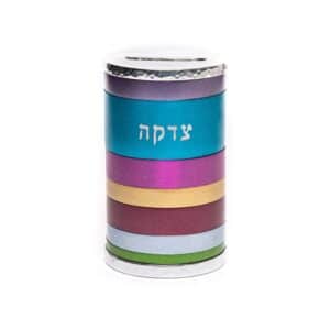 קופת צדקה עם טבעות צבעוניות - 11 ס"מ