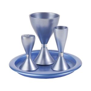 Blue Aluminum Havdalah Set