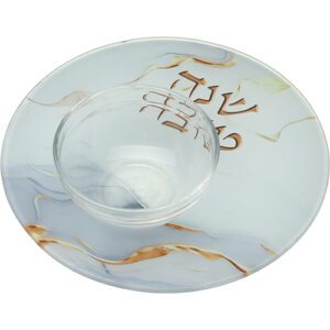 Honey Tool for Rosh Hashanah - White and Gold Marble Model