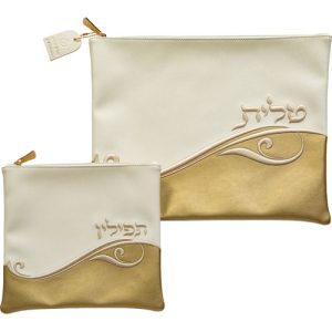 סט טלית ותפילין לחתן - דגם "עטרת פז"