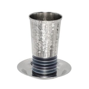 Metal Kiddush Cup with Gray Disk Base