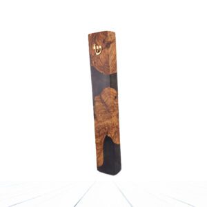 Epoxy and Olive Wood Mezuzah Case Handmade Model 'Fog' - 26.5 cm