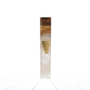 Handmade Epoxy and Olive Wood Mezuzah Case - 'Kedem' - 18.5 cm