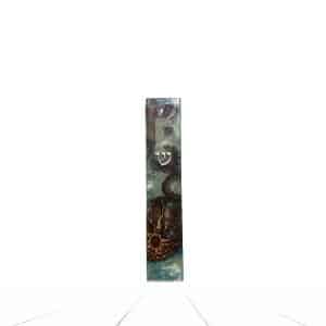 Handmade Epoxy and Olive Wood Mezuzah Case - 'Reef Storm' 14 cm